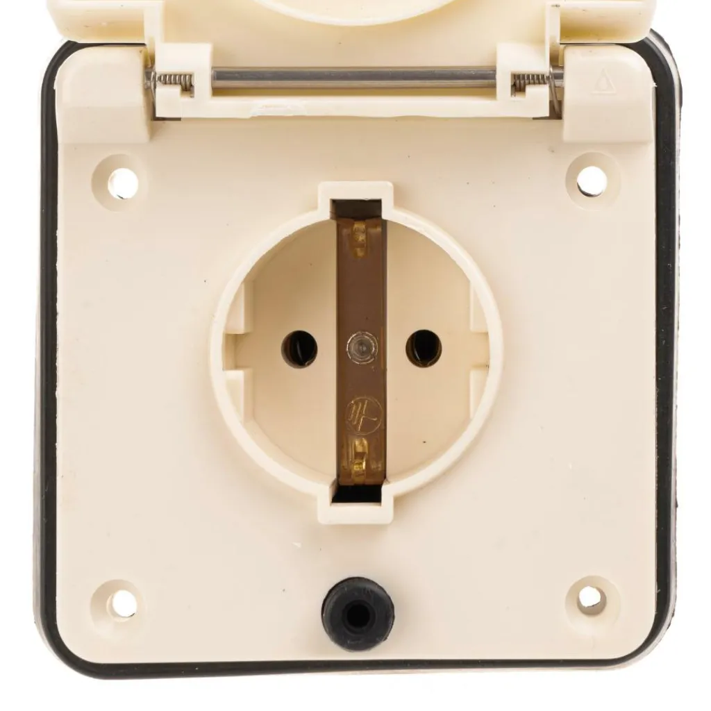 Camping Elektra-Haba wandcontactdoos 230 volt beige