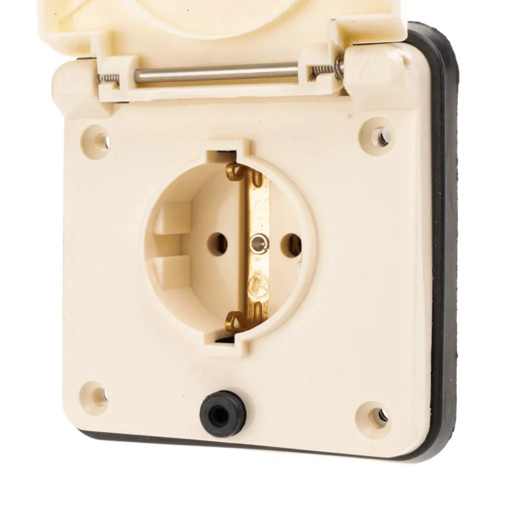 Camping Elektra-Haba wandcontactdoos 230 volt beige