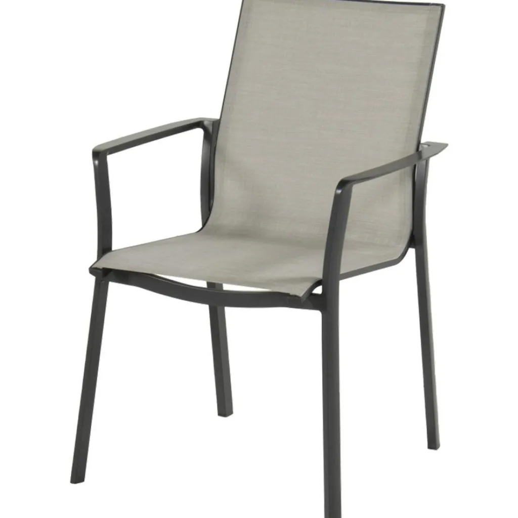 Tuinstoelen-Hartman Lea stapelbare tuinstoel anthracite xerix