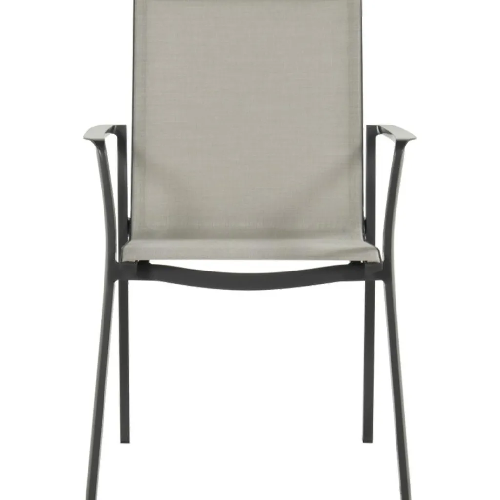 Tuinstoelen-Hartman Lea stapelbare tuinstoel anthracite xerix