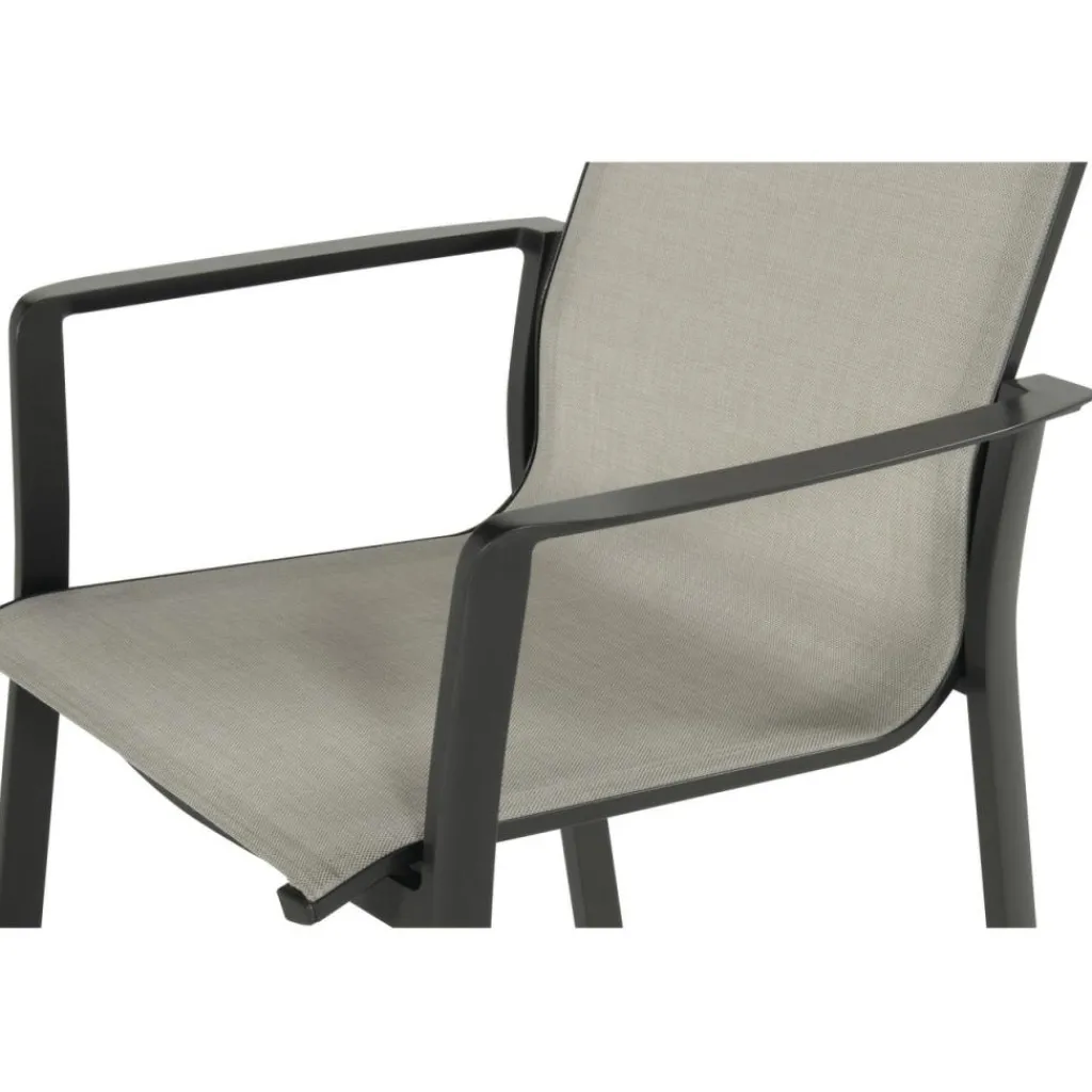 Tuinstoelen-Hartman Lea stapelbare tuinstoel anthracite xerix