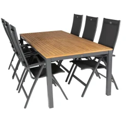 Tuinsets-Hartman Sonata 220 Troy 6 verstelbaar tuinset xerix teak  anthracite