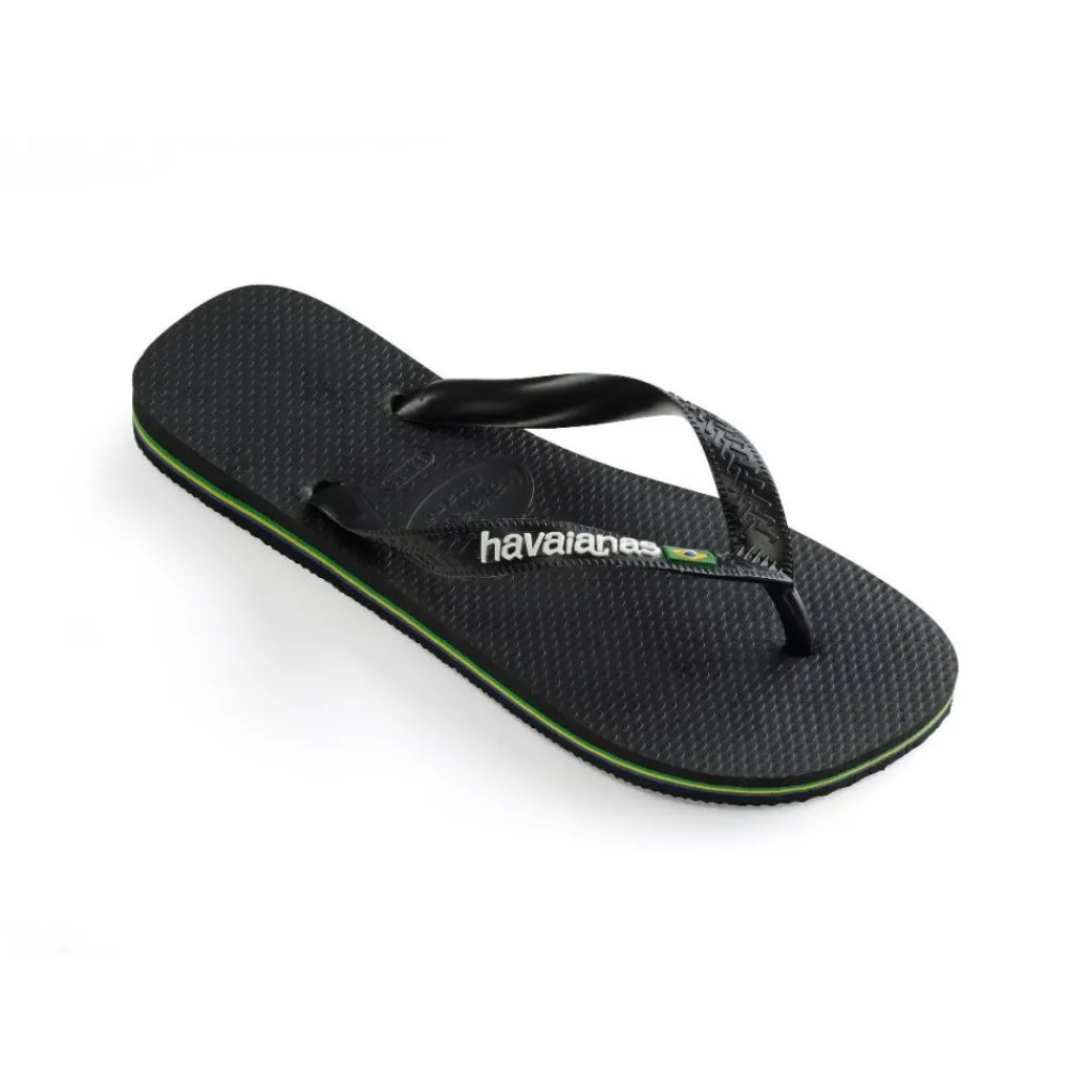 Slippers-Havaianas Brasil Logo slippers black