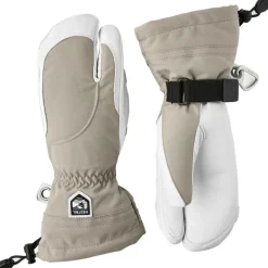 Hestra Heli Ski Lobster handschoenen dames khaki offwhite< Handschoenen & Wanten|Wintersport