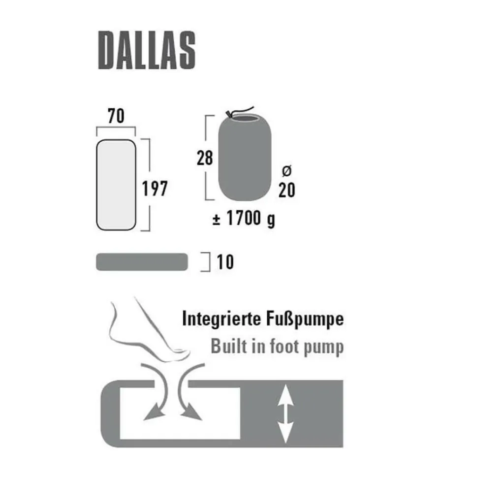 Luchtbedden-High Peak Dallas Single luchtbed citronelle