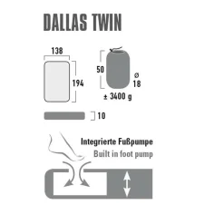 High Peak Dallas Twin luchtbed citronelle< Luchtbedden
