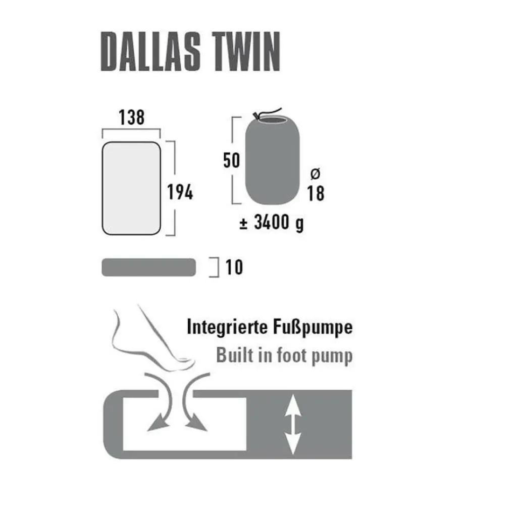 High Peak Dallas Twin luchtbed citronelle< Luchtbedden