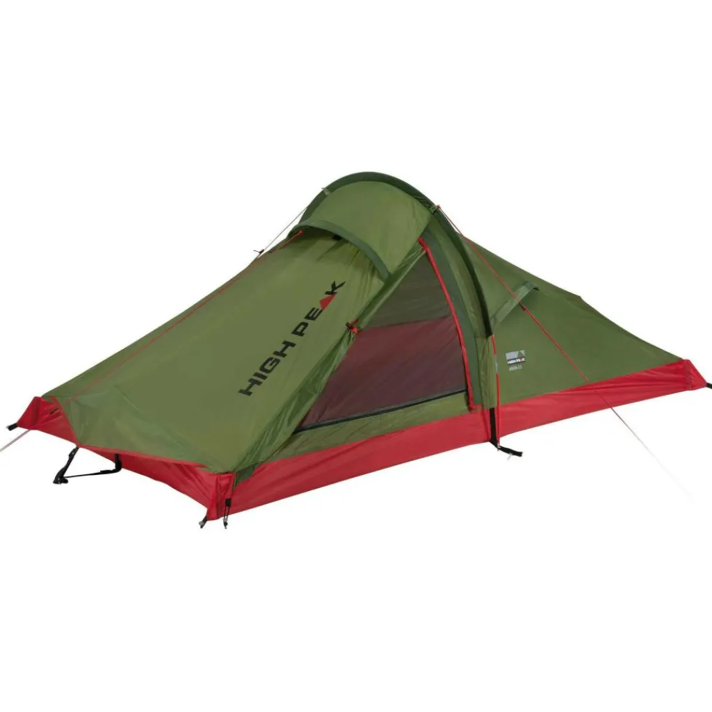 2-Persoons Tent|Tunneltenten-High Peak Siskin 2.0 LW lichtgewicht tunneltent pesto red