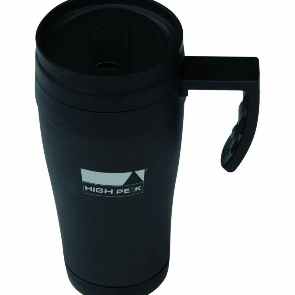 Drinkflessen-High Peak Thermo Mug thermosbeker 420ml zwart