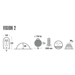 High Peak Vision 2 pop up tent black< 2-Persoons Tent|Tunneltenten