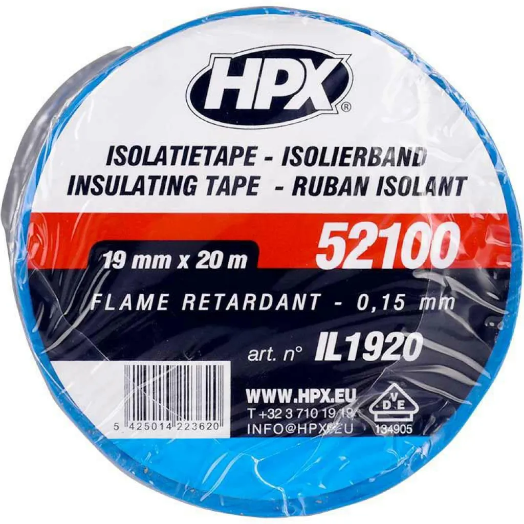 Lijm, Kit & Tape-HPX 52100 isolatietape blauw 19 mm x 20 meter