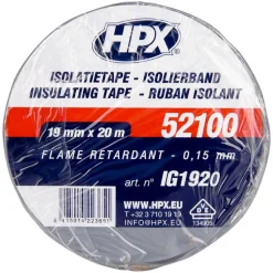 HPX 52100 isolatietape grijs 19 mm x 20 meter< Lijm, Kit & Tape