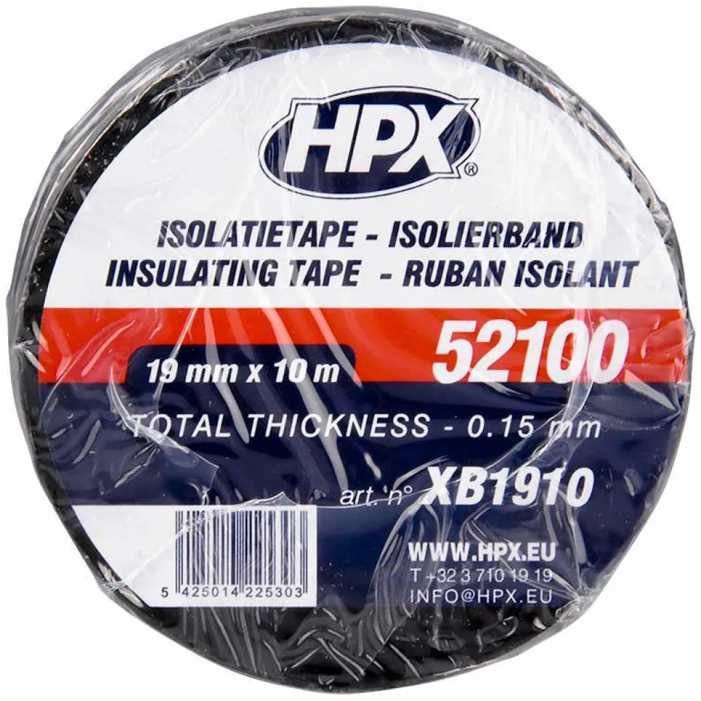 Lijm, Kit & Tape-HPX 52100 isolatietape zwart 19 mm x 20 meter