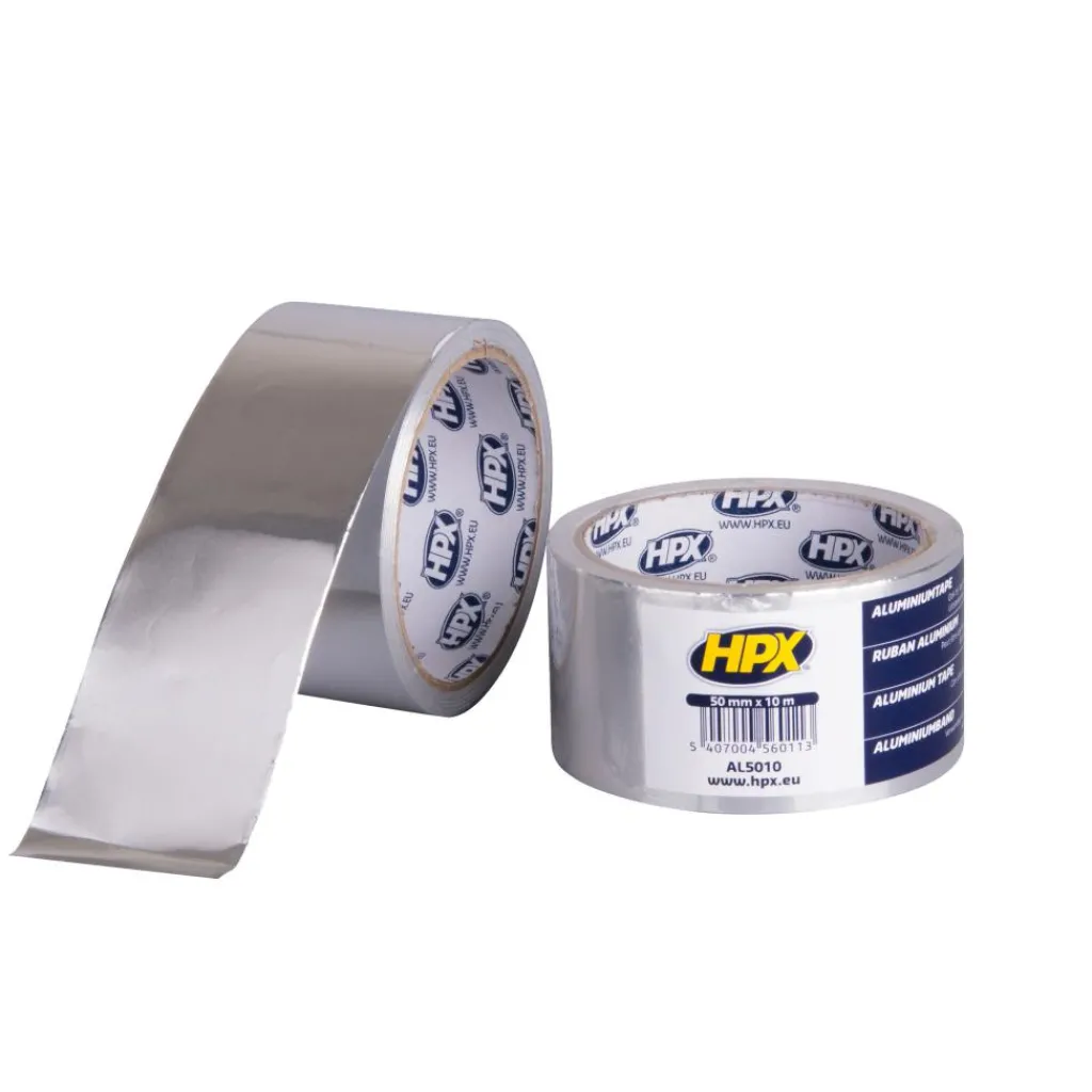 HPX Aluminium tape 50 mm x 10 m zilver< Lijm, Kit & Tape