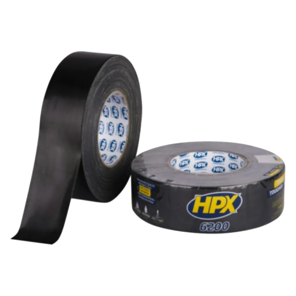 HPX Pantsertape zwart 48 mm x 50 meter< Lijm, Kit & Tape
