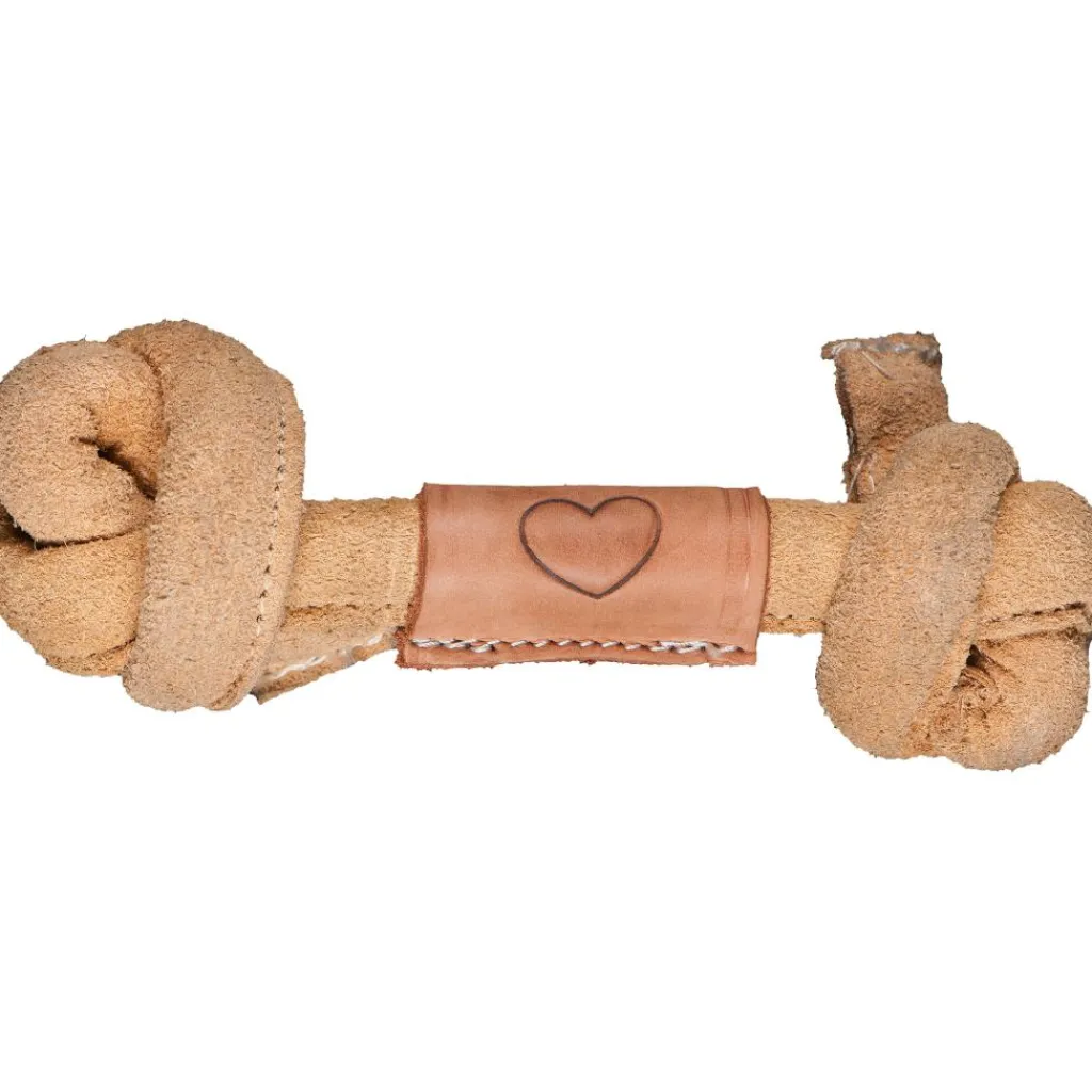 HuggleHounds Huggle-Hide Natural leather Knotted Bone Small hondenspeelgoed< Hondenartikelen
