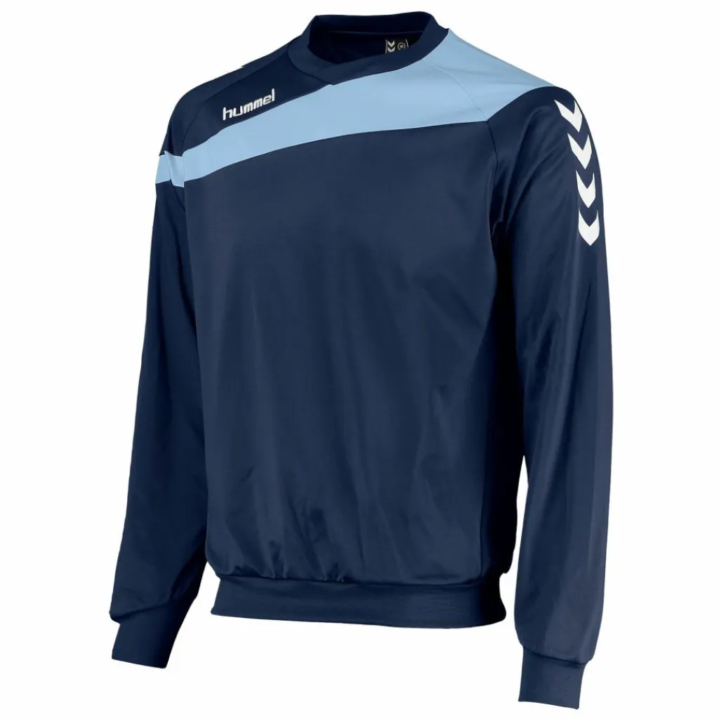 Voetbalkleding-Hummel Elite Round trainingsshirt heren navy sky blue