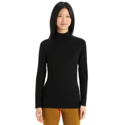 Thermokleding|Wintersport-Icebreaker 260 Tech LS Turtleneck thermoshirt dames black
