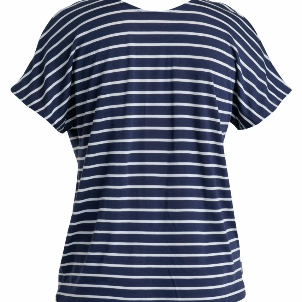 Icebreaker Drayden Reversible Stripe shirt dames midnight navy snow< Outdoor Shirt