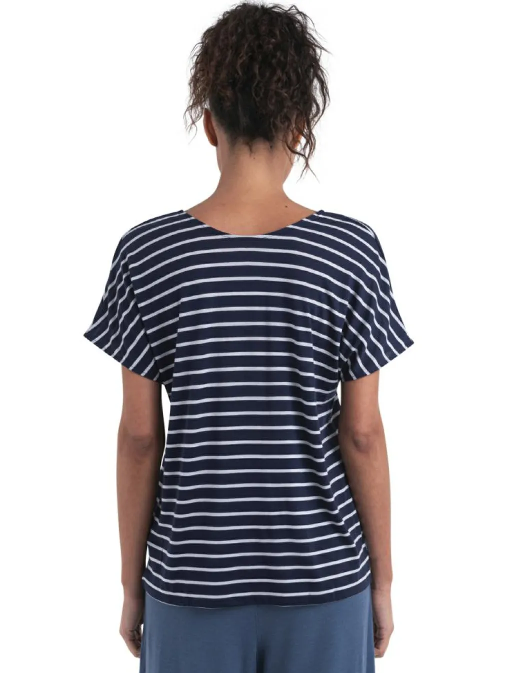 Icebreaker Drayden Reversible Stripe shirt dames midnight navy snow< Outdoor Shirt