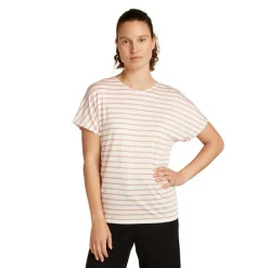 Outdoor Shirt-Icebreaker Drayden Reversible Stripe shirt dames ecru heather desert sand