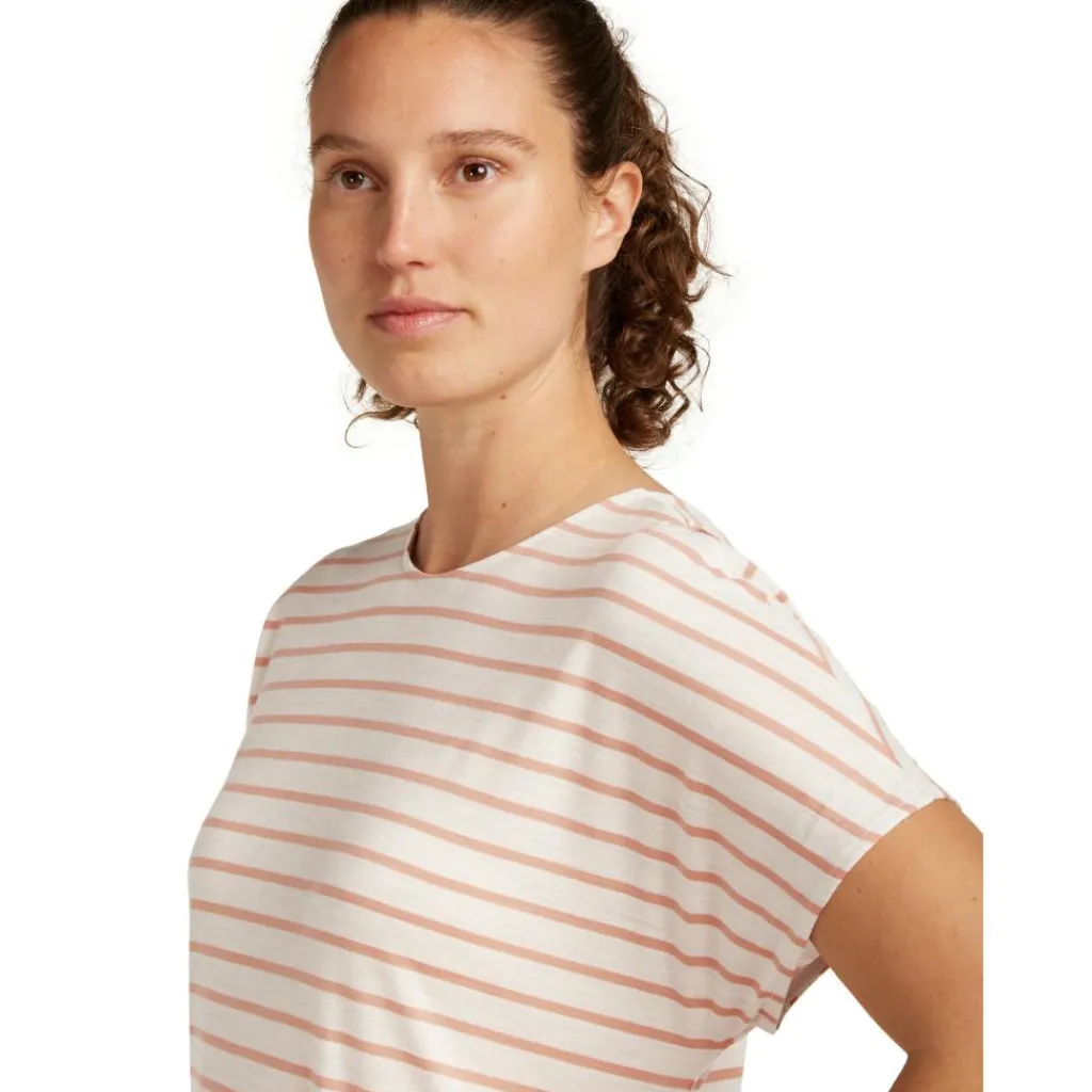 Outdoor Shirt-Icebreaker Drayden Reversible Stripe shirt dames ecru heather desert sand