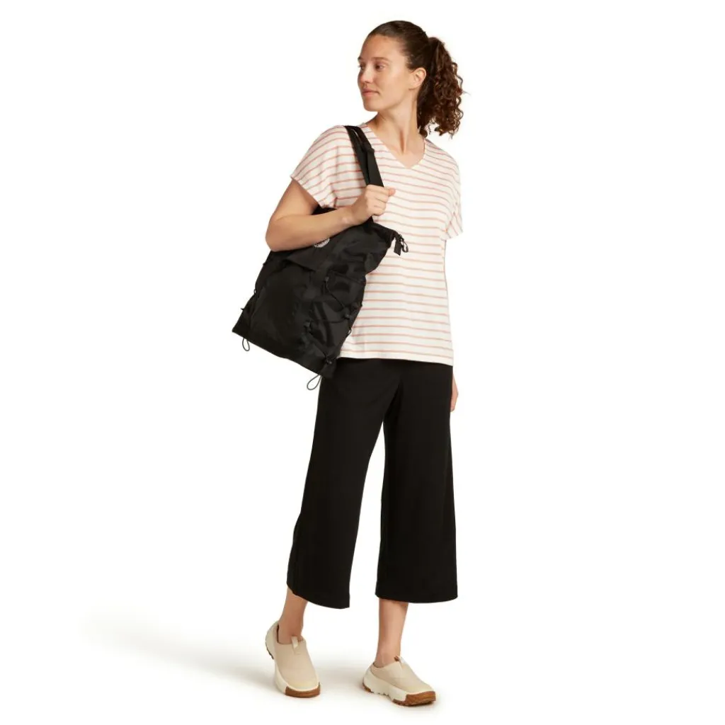 Outdoor Shirt-Icebreaker Drayden Reversible Stripe shirt dames ecru heather desert sand