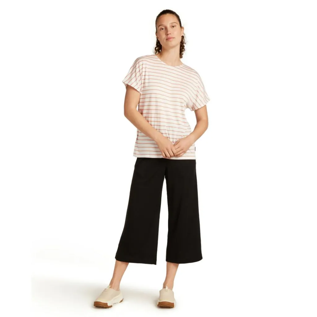 Outdoor Shirt-Icebreaker Drayden Reversible Stripe shirt dames ecru heather desert sand