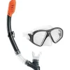Zwemmen & Duiken-Intex Reef Rider snorkelset black white orange