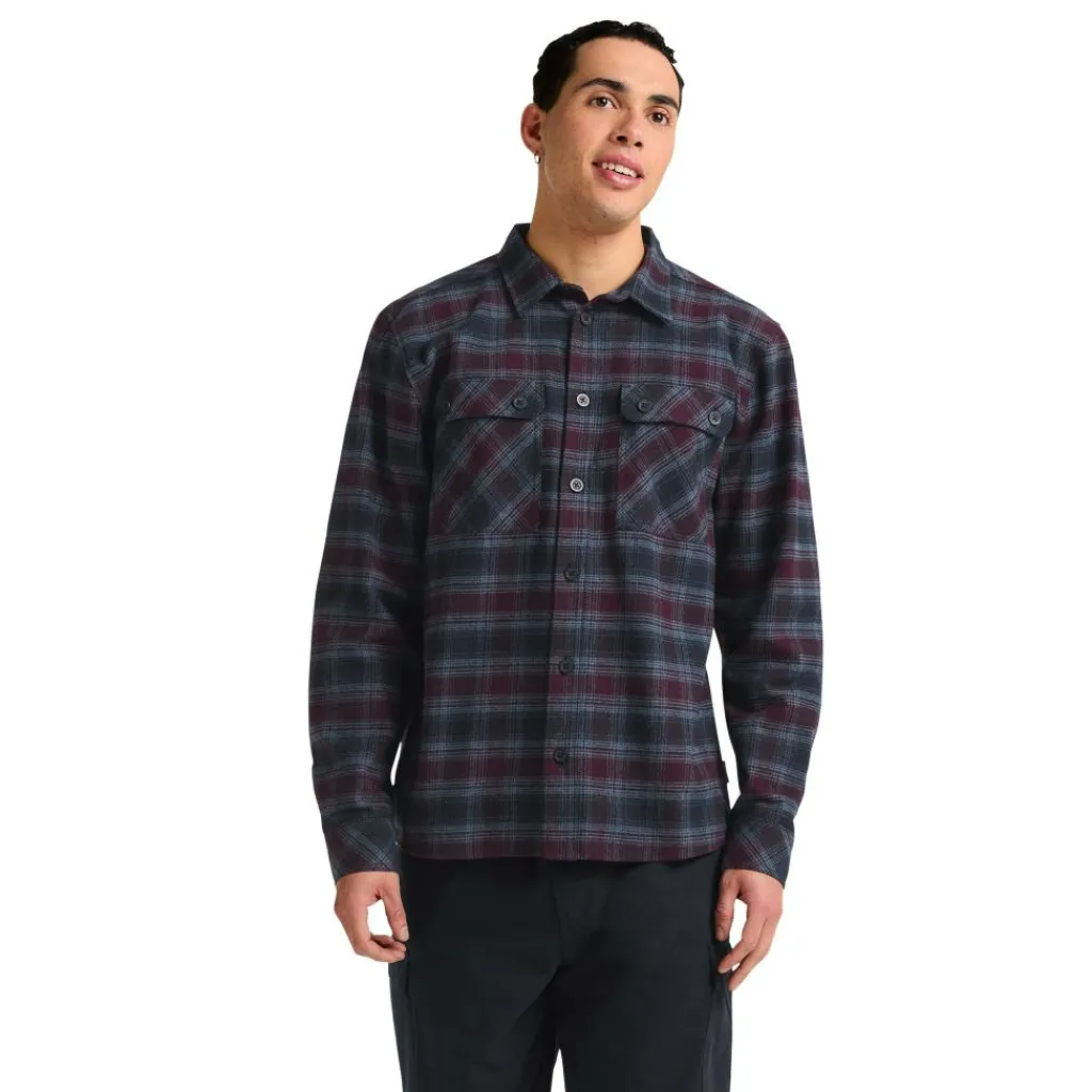 Jack Wolfskin Baja overhemd heren check dark navy< Outdoor Shirt