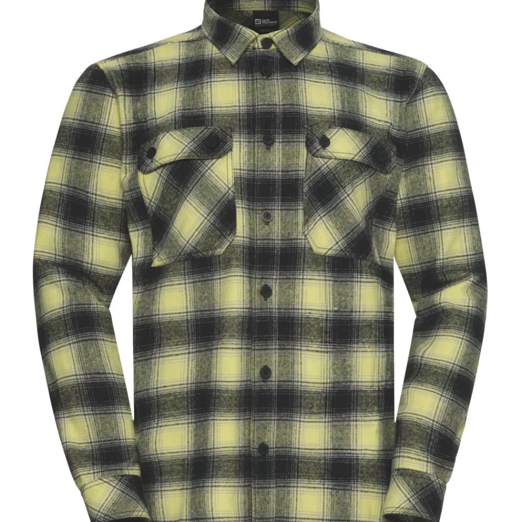 Jack Wolfskin Baja overhemd heren check lemon ice< Outdoor Shirt