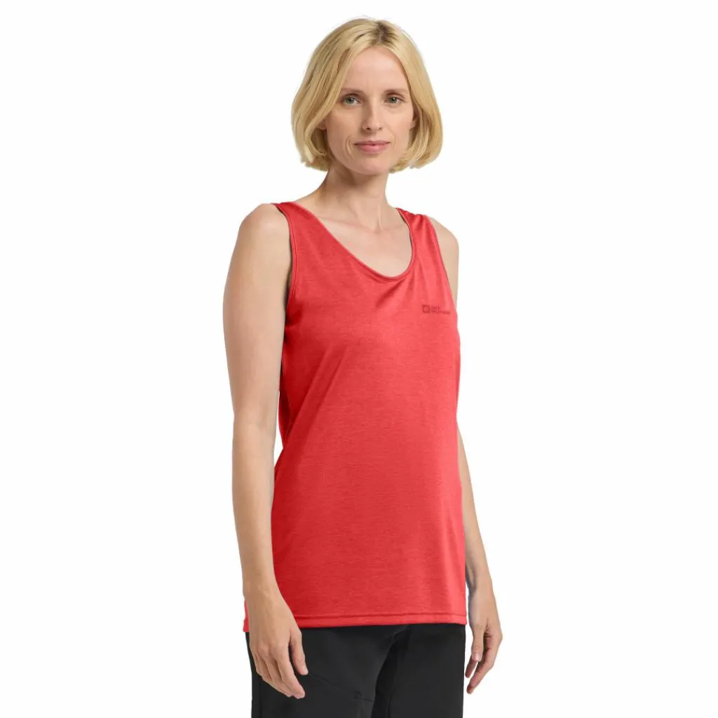Jack Wolfskin Crosstrail tanktop dames vibrant red< Outdoor Shirt