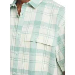 Outdoor Shirt-Jack Wolfskin  Great Plains overhemd heren check soft jade