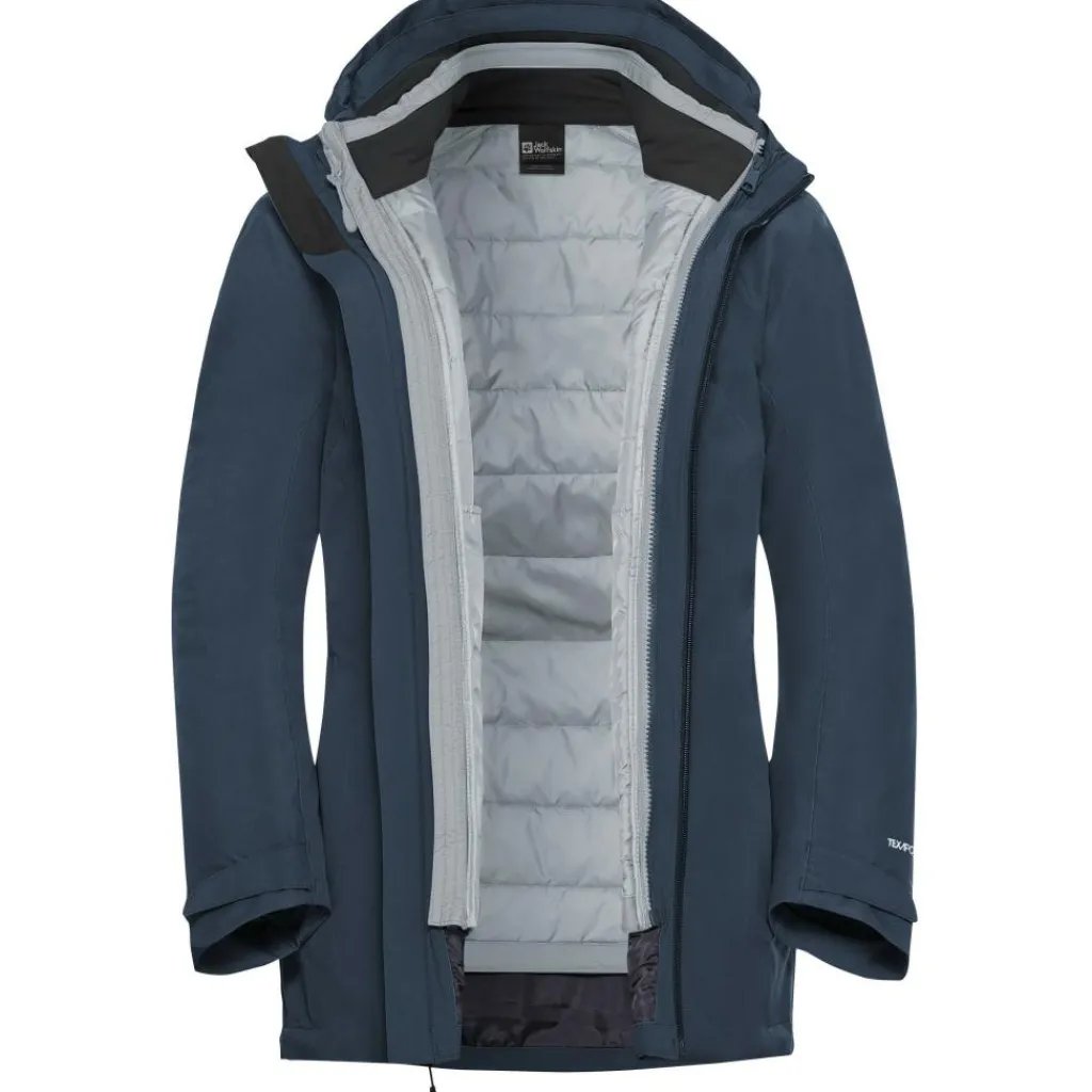 Jack Wolfskin Hunberg 3-in-1 outdoor jack dames midnight sky< Outdoor Jack