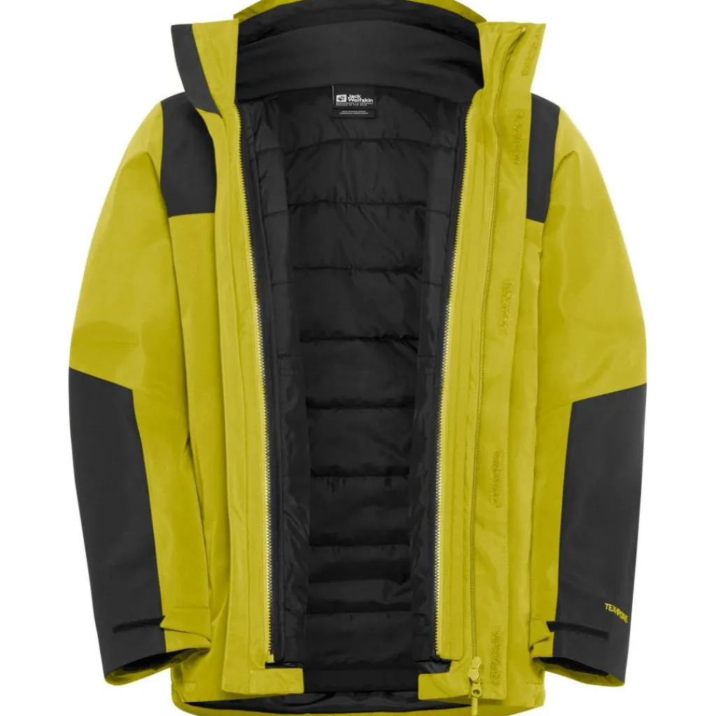 Jack Wolfskin Jasper 3-in-1 outdoor jack heren chartreuse< Outdoor Jack
