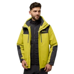 Jack Wolfskin Jasper 3-in-1 outdoor jack heren chartreuse< Outdoor Jack