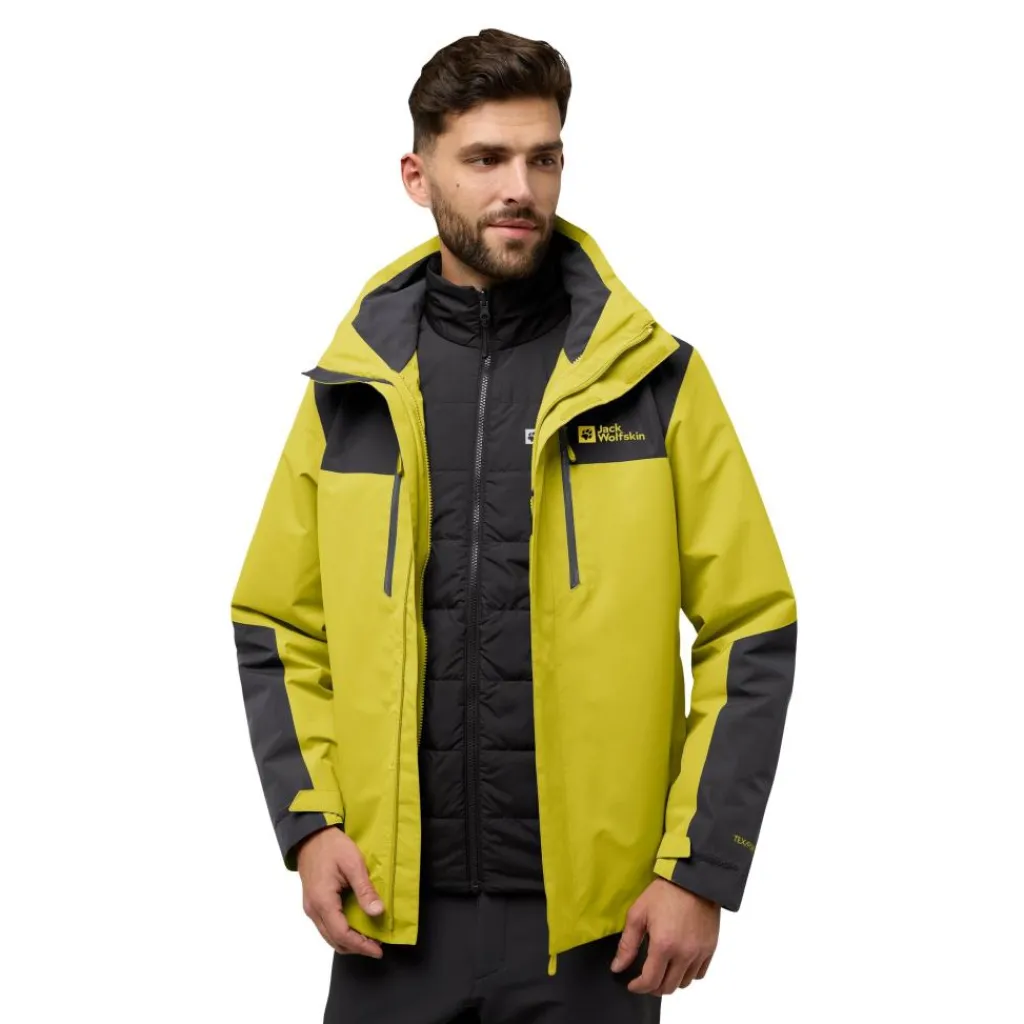 Jack Wolfskin Jasper 3-in-1 outdoor jack heren chartreuse< Outdoor Jack