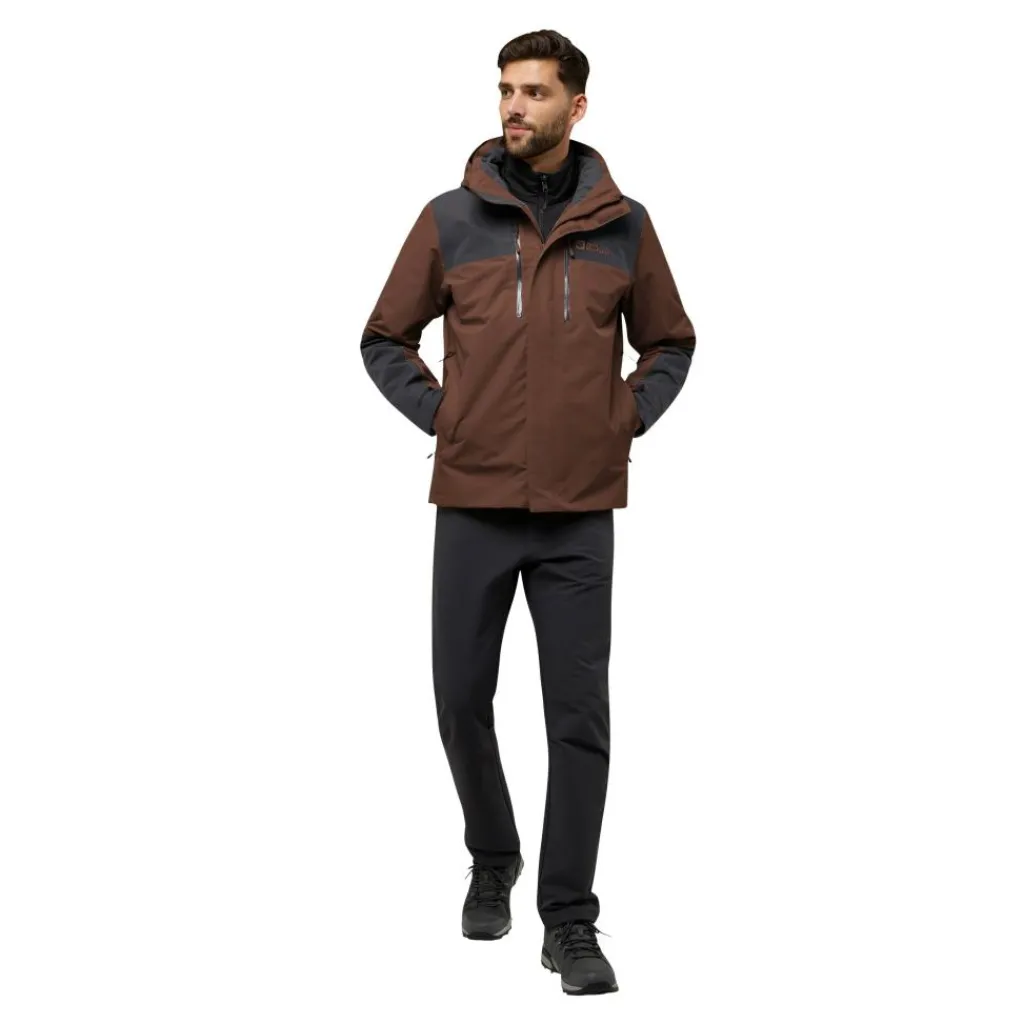 Jack Wolfskin Jasper 3-in-1 outdoor jack heren hot choc< Outdoor Jack