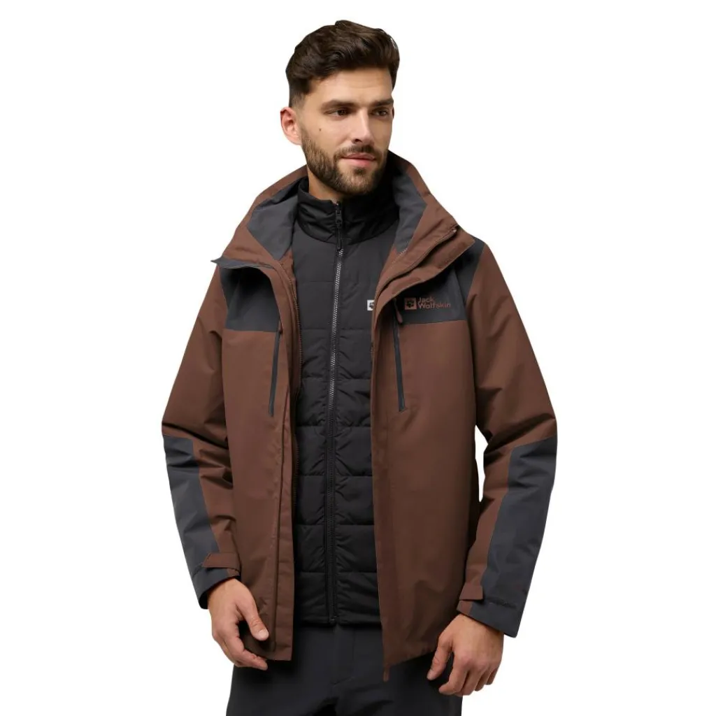 Jack Wolfskin Jasper 3-in-1 outdoor jack heren hot choc< Outdoor Jack