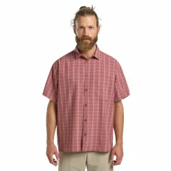 Outdoor Shirt-Jack Wolfskin Meseta overhemd heren check dark rust