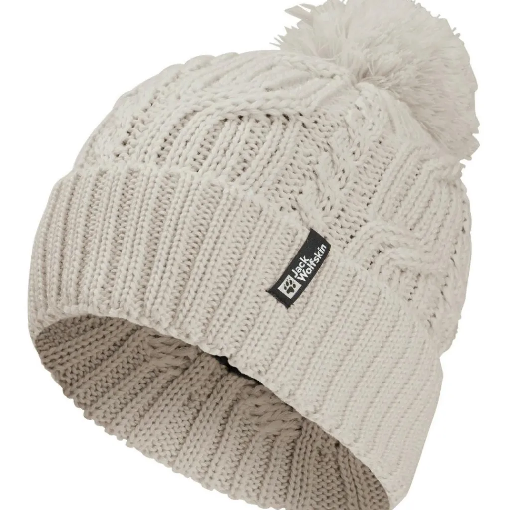 Jack Wolfskin Pompom muts pale sand< Mutsen|Wintersport