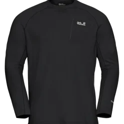 Outdoor Trui-Jack Wolfskin Prelight Trail Crew shirt heren black