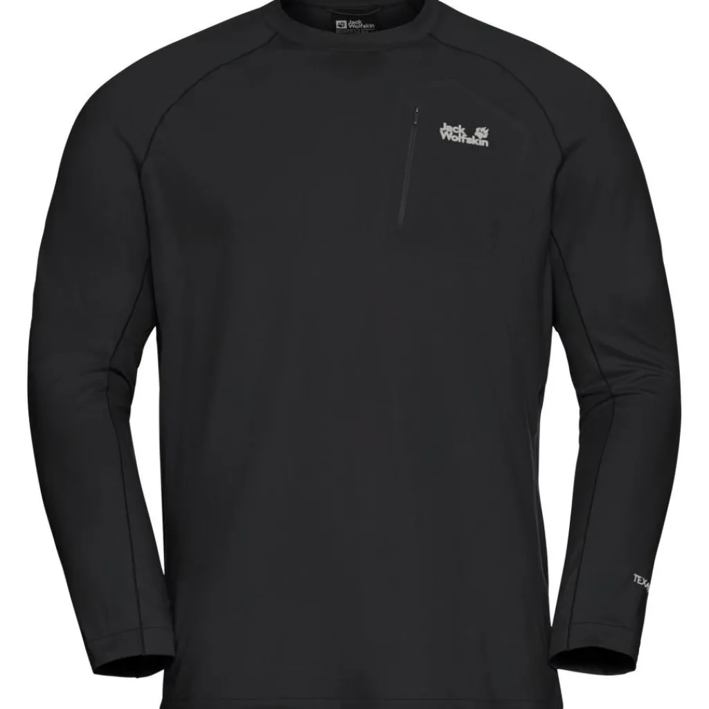 Outdoor Trui-Jack Wolfskin Prelight Trail Crew shirt heren black