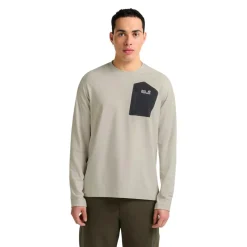Outdoor Trui-Jack Wolfskin Prelight Trail Crew shirt heren pale sand