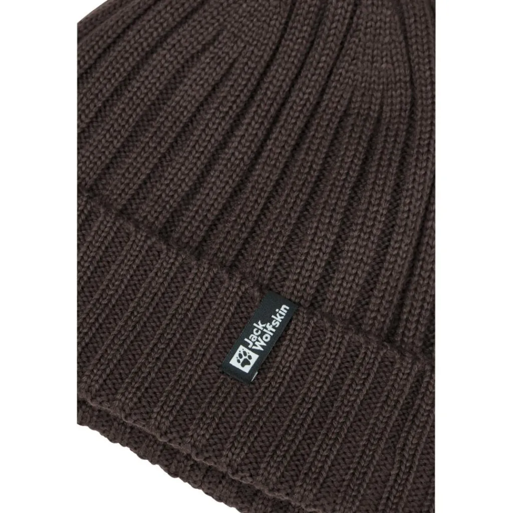 Jack Wolfskin Rib Knit muts peat< Mutsen|Wintersport