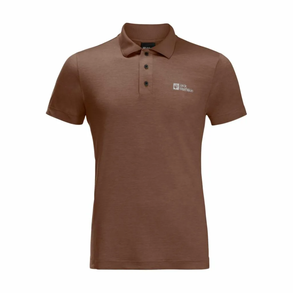Outdoor Shirt-Jack Wolfskin Travel polo heren dark rust heather