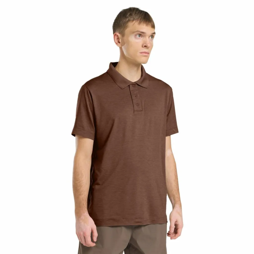 Outdoor Shirt-Jack Wolfskin Travel polo heren dark rust heather