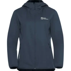 Outdoor Jack-Jack Wolfskin Windhain Hoody softshell jas dames midnight sky