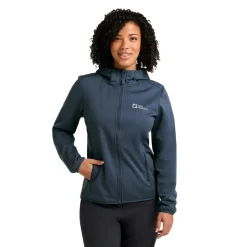 Outdoor Jack-Jack Wolfskin Windhain Hoody softshell jas dames midnight sky