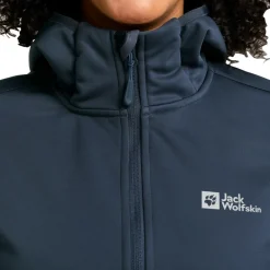 Outdoor Jack-Jack Wolfskin Windhain Hoody softshell jas dames midnight sky